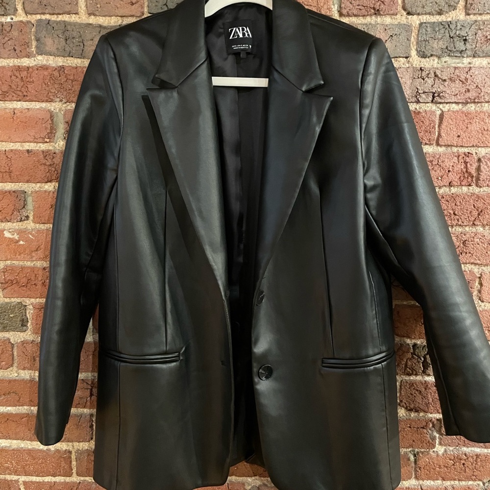 Zara Leather Blazer